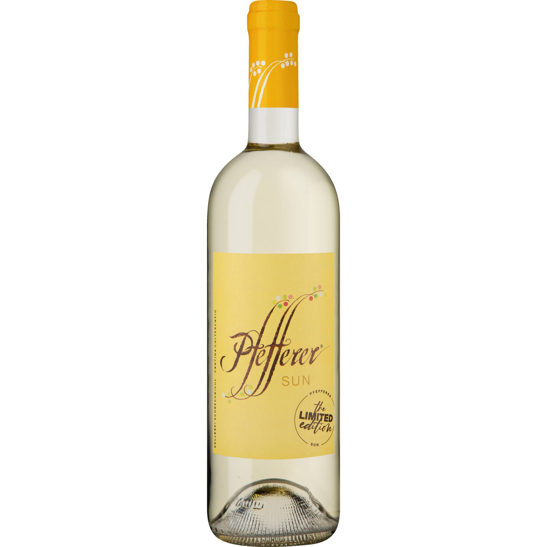 Pfefferer Sun Limited Edition, Vigneti delle Dolomiti IGT, Trentino, 2022, Weißwein von Kellerei Schreckbichl, Eppan/Appiano (BZ), Italia