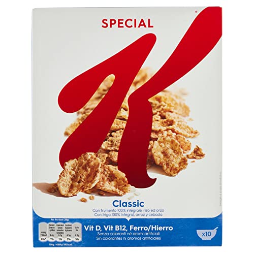 6x Kellogg's Special K Classic Fiocchi di Riso Reisflocken Vollkorn Weizen und Gerste mit Vitaminen und Mineralstoffen 300g Getreideflocken von Kellogg Company