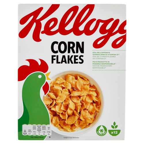 12x Kellogg's Corn Flakes Knusprige goldene und leckere ohne Palmöl ohne Farbstoffe ohne künstliche Aromen 375g von Kellogg's
