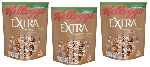 3x Kellogg's Extra Nocciole Caramellate Knusprige Haferflocken mit Karamellisierte Haselnüsse 100% Vollkorn 375g-Packung 3x Kellogg's Extra Nocciole Caramellate Knusprige Haferflocken mit Karamellisierte Haselnüsse 100% Vollkorn 375g-Packung von Kellogg's