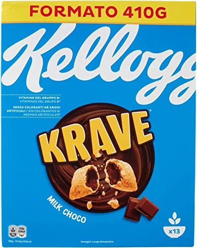 3x Kellogg's Krave Milk Choco Flavour Cerealien Weizen-, Hafer- und Reisbündel mit Milchschokoladenfüllung 410g 3x Kellogg's Krave Milk Choco Flavour Cerealien Weizen-, Hafer- und Reisbündel mit Milchschokoladenfüllung 410g von Kellogg's