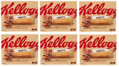 6x Kellogg's Barretta Mandorle Miele e Semi Erdnuss-Mandel-Samen- und Haferriegel mit Honig Riegel ( 4 x 32g ) 128g von Kellogg's