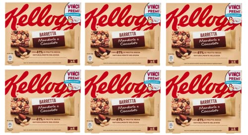 6x Kellogg's Barretta Mandorle e Cioccolato Mandel und Schokoriegel ( 4 x 32g ) 128g Riegel mit 41% Trockenfrüchten von Kellogg's