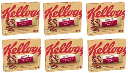 6x Kellogg's Barretta Mandorle e Frutta Mandel- und Fruchtriegel ( 4 x 32g ) 128g Riegel mit 29% Trockenfrüchten von Kellogg's