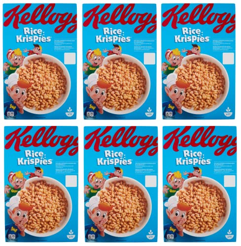 6x Kellogg's Rice Krispies Puffreis Mit Vitaminen und Mineralstoffen 340g Packung Cereal als Frühstück oder Snack zwischendurch von Kellogg's