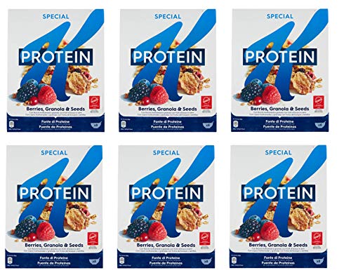 6x Kellogg's Special K Protein Frutti di Bosco Cereals Mehrkornflocken mit Beeren 320g Mehrkorn- und Weizenflocken Getreideflocken mit Hafer Roggen Samen und gefriergetrocknete Früchte 6x Kellogg's Special K Protein Frutti di Bosco Cereals Mehrkornflocken mit Beeren 320g Mehrkorn- und Weizenflocken Getreideflocken mit Hafer Roggen Samen und gefriergetrocknete Früchte von Kellogg's