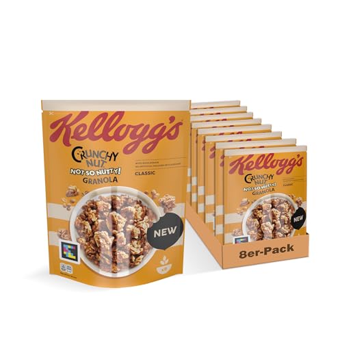 Kellogg's Crunchy Nut Granola Classic (8 x 380 g) – Knusper Müsli aus Haferflocken – Vollkorn-Granola ohne künstliche Farb- und Aromastoffe von Kellogg's