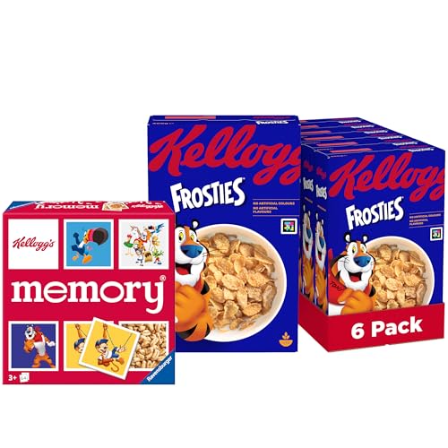 Kellogg’s Frosties (6 x 400 g) + lustiges Memory Spiel – knusprige Cornflakes aus Mais mit leckerem Frosting – Frühstückscerealien ohne künstliche Farb- und Aromastoffe von Kellogg's