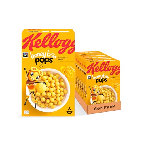 Kellogg's Honey BSSS Pops Frühstückscerealien (6 x 400 g) – crunchy Cereal Pops mit Zuckerarten und Honig – ohne künstliche Farb- und Aromastoffe von Kellogg's