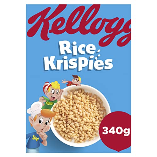 Kellogg's Rice Krispies Puffreis Mit Vitaminen und Mineralstoffen 340g Packung Cereal als Frühstück oder Snack zwischendurch von Kellogg's