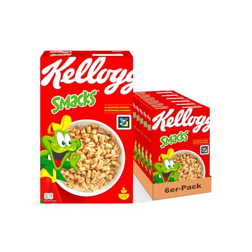 Kellogg's Smacks Frühstückscerealien (6 x 400 g) – knusprig-süßer Puffweizen – aus natürlichem Getreide, ohne künstliche Farb- und Aromastoffe von Kellogg's