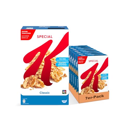 Kellogg’s Special K Classic (7 x 450 g) – knusprige Getreide-Flakes mit Vollkornweizen – ballaststoffreiche Frühstückscerealien – natürlicher Genuss ohne künstliche Farb- und Aromastoffe von Kellogg's