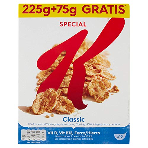 Kellogg's Special K Classic Fiocchi di Riso Reisflocken Vollkorn Weizen und Gerste mit Vitaminen und Mineralstoffen 300g Getreideflocken von Kellogg's