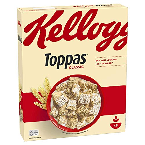 Kellogg's Toppas (1 x 330 g) – knusprige Vollkorn-Cerealien – reich an Ballaststoffen – natürlicher Genuss ohne künstliche Farb- und Aromastoffe von Kellogg's