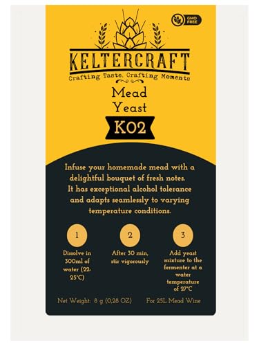 Keltercraft K02 Met Hefe [8g: Für 25L Honigwein] Trockenhefe Weinhefe Reinzuchthefe von Keltercraft