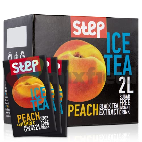 STEP Ice Tea - Eistee Pfirsich | Schwarzer Tee | Zuckerfreies Instant Getränkepulver | 24er Packung á 2L | Frutti Getränkepulver - vegan, kalorienarm, Vitamin C, aromatisiert STEP Ice Tea - Eistee Pfirsich | Schwarzer Tee | Zuckerfreies Instant Getränkepulver | 24er Packung á 2L | Frutti Getränkepulver - vegan, kalorienarm, Vitamin C, aromatisiert von Kendy