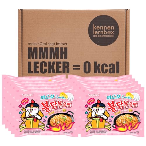 Kennenlernbox 10er Buldak Box | Samyang Hot Chicken Ramen Combo | 2 x 5er Pack Carbonara von Kennenlernbox