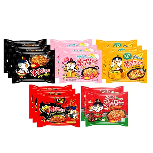 Kennenlernbox 14er Instant Nudeln Set | Koreanische Hot Chicken Ramen 14er Mix zum Probieren (Kompatibel mit Samyang) von Kennenlernbox