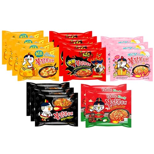 Kennenlernbox 16er Instant Nudeln Set | Koreanische Hot Chicken Ramen 16er Mix zum Probieren (Kompatibel mit Samyang) von Kennenlernbox