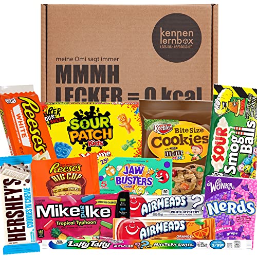 USA Box | Kennenlernbox mit 12 beliebten Süßigkeiten aus Amerika | Geschenkidee für besondere Anlässe Fruchtig von Kennenlernbox