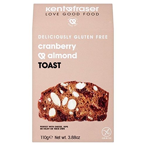 Kent & Fraser Glutenfrei Cranberry-Mandel-Toast 110G (Packung mit 2) von Kent & Fraser