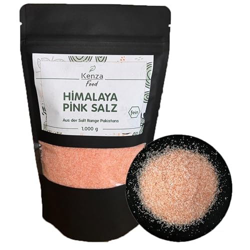 Himalaya Pink Salz 1.000 g, pink Salz, rosa Kristallsalz, Körnung: fein (0,7-1,0mm), aus Salt Range Pakistan von Kenza Food