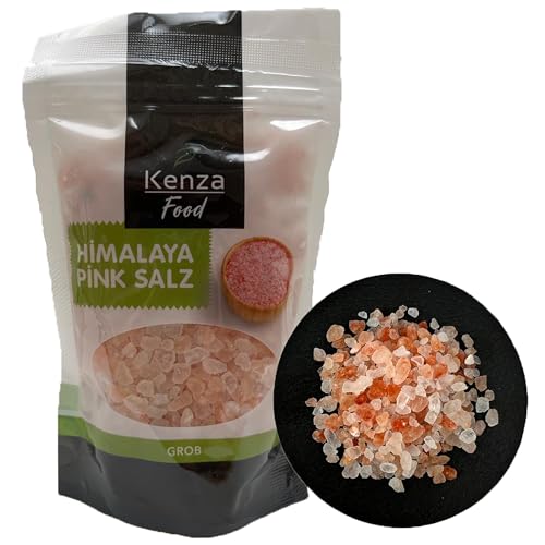 Himalaya Pink Salz 250 g | Rosa Kristallsalz | Grobe Körnung (3,0-5,0 mm) | Aus der Salt Range in Pakistan | Für eine exquisite Gourmet-Küche und Wellness-Anwendungen von Kenza Food