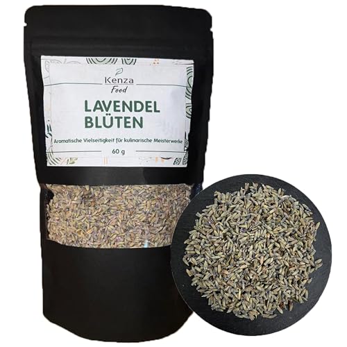 Lavendelblüten 60 g | 100% natürlich | Beruhigend | Aromatischer Duft | Reines Naturprodukt von Kenza Food