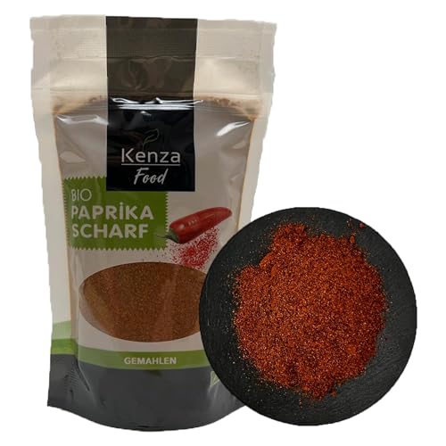 Paprika Scharf gemahlen 140 g | BIO Qualität | gemahlen | Paprikapulver | Intensive Würze für anspruchsvolle Genießer! von Kenza Food