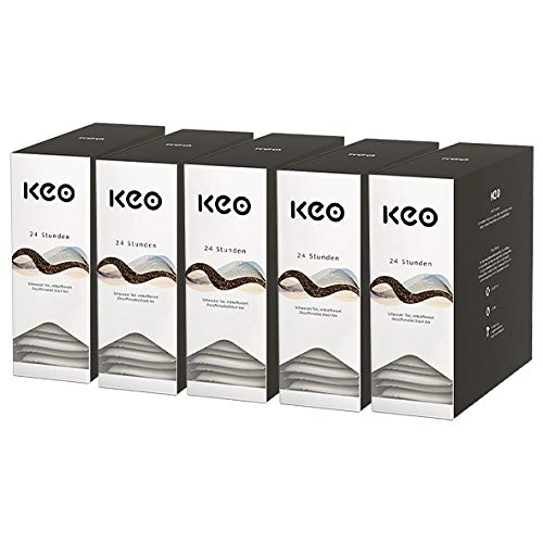 Keo Teachamp Kuvert 24 Stunden, Schwarzer Tee, entkoffeiniert / 5er Pack von Keo