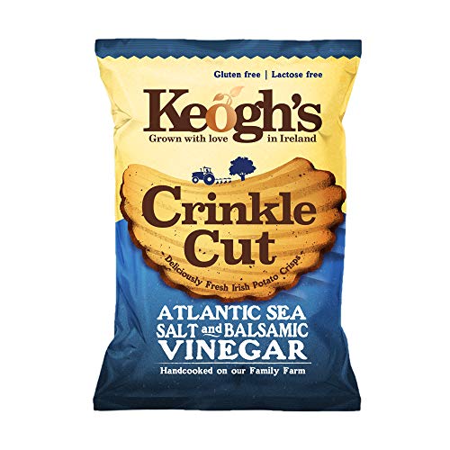 Keogh's Crinkle Cut Atlantic Meersalz und Balsamico Essig Kartoffelchips Crisps glutenfrei (Irish Online Supermarket) 24 Stück von Keogh's