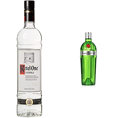 Ketel One Vodka | 700 ml | Verpackung kann abweichen & Tanqueray No. 10 Gin | Preisgekrönter Premium Gin | Perfektes Gin-Geschenk | Ideale Spirituose für Gin & Tonic | 47,3% Vol | 700ml von Ketel One