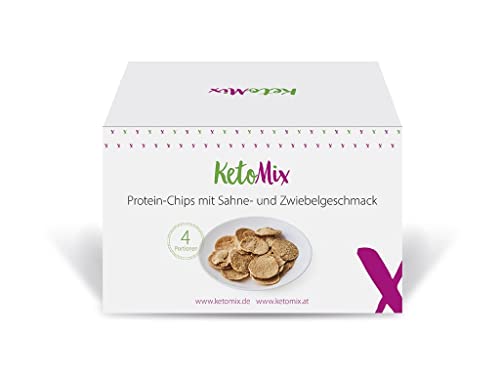 KetoMix Protein-Chips mit Sahne- und Zwiebelgeschmack | 4 Portionen, 120 g von KetoMix