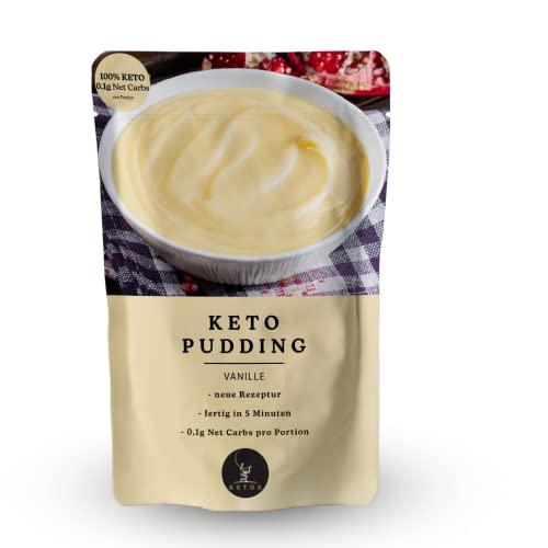 Keto Pudding Großpackung Vanille | Für Low-Carb & Keto Ernährung | 0,2g Net Carbs | Ballaststoffreich von KETOS