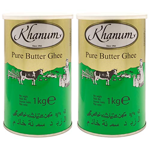 Khanum - Pure Butter Ghee - Bestes Butterfett zum Braten und Kochen im 2er Set à 1 kg Dose von Khanum