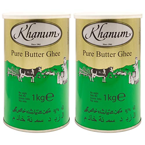 Khanum - Pure Butter Ghee - Bestes Butterfett zum Braten und Kochen im 2er Set à 1 kg Dose von LNEE