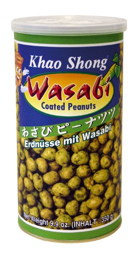 [ 6x 350g ] KHAO SHONG Erdnüsse mit Wasabi überzogen / Wasabi coated Peanuts von Khao Shong