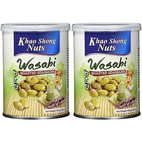KHAO SHONG Edamame mit Wasabi, (120 g) (Packung mit 2) von Khao Shong