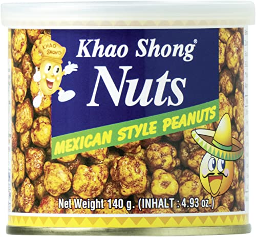 KHAO SHONG Erdnüsse, Würzig - Erdnüsse Mexican Style, geröstet, Pikant Umhüllt - 1 x 140 g von Khao Shong