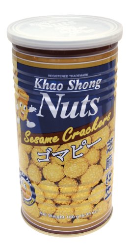 KHAO SHONG Sesam Kracker mit Erdnusskern, 6er Pack (6 x 180 g Dose) von Khao Shong