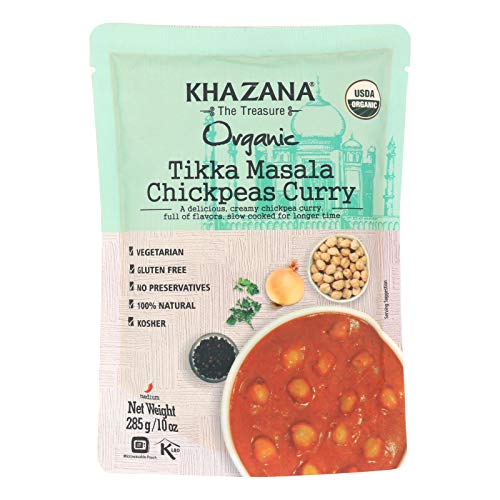 Khazana indian entrée Gourmet - (voll gekocht und ready-to-eat Mahlzeiten / Snacks / Abendessen für einen leckeren Bissen der indischen Küche Essen) (Tikka Masala Chickpeas Curry) von Khazana