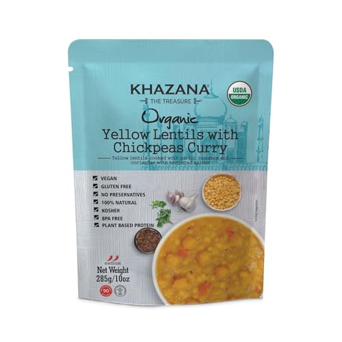 Khazana indian entrée Gourmet - (voll gekocht und ready-to-eat Mahlzeiten / Snacks / Abendessen für einen leckeren Bissen der indischen Küche Essen) (Yellow Lentils w/Chickpeas Curry) von Khazana