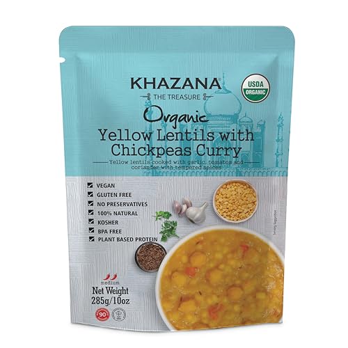 Khazana indian entrée Gourmet - (voll gekocht und ready-to-eat Mahlzeiten / Snacks / Abendessen für einen leckeren Bissen der indischen Küche Essen) (Yellow Lentils w/Chickpeas Curry) von Khazana