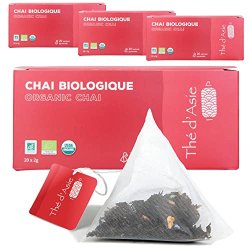 Bio-Chaï-Schwarztee mit Ceylon-Zimt, Sternanis, Gewürznelke - Zertifizierter biologischer Anbau - Thé d'Asie KHLA (Infu x80) von Khla