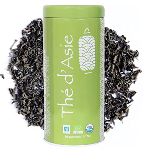 Bio-Grüntee Chun Mee Grüner Tee aus China - 90 g Metalldose - Zertifizierter biologischer Anbau - Thé d'Asie von KHLA von Khla
