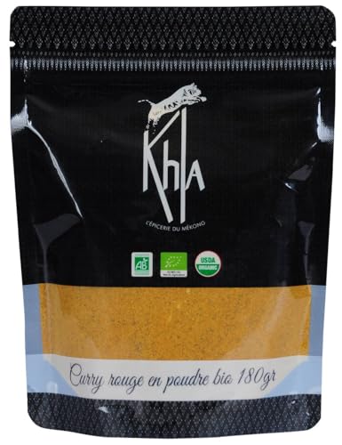 Khla - Rotes Currypulver 180g - Curry-Mischung Scharfe Schärfe - Zutaten für Küche und Backen - Indisches Thai-Curry - Chili, Kurkuma, Pfeffer - Asiatische Gewürze von Khla