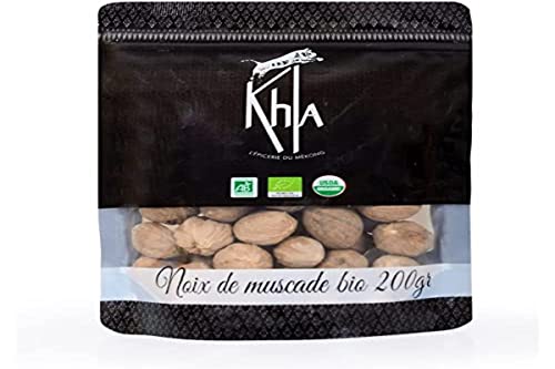 Khla - Bio Muskatnüsse Ganze 50g - Aus Sri Lanka - Seltenes Gewürz aus Asien - Direkt vom Erzeuger - Perfekt für Weihnachten, Quiches, Pürees & Aufläufe - Kochen & Backen von Khla