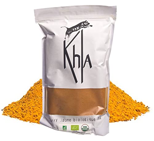 KHLA - Gelbes Currypulver (auf Kurkumabasis) - Aus biologischem Anbau und fairem Handel - 1 kg Beutel von Khla