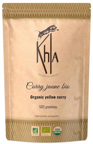 Gelbes Currypulver Bio 500g - Milde, nicht scharfe Curry-Mischung - Zutat für Küche & Gebäck - Indisches & Thailändisches Curry - Kurkuma, Ingwer - Asiatisches Gewürz von Khla