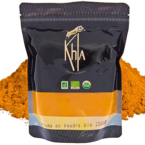 Khla - Bio Kurkuma Pulver - Beutel 250g - gemahlene Kurkumawurzel aus Vietnam - Zutaten Kochen & Backen - Fleisch, Fisch, Currys, exotische Gerichte - Asiatische Gewürze von Khla